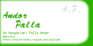 andor palla business card